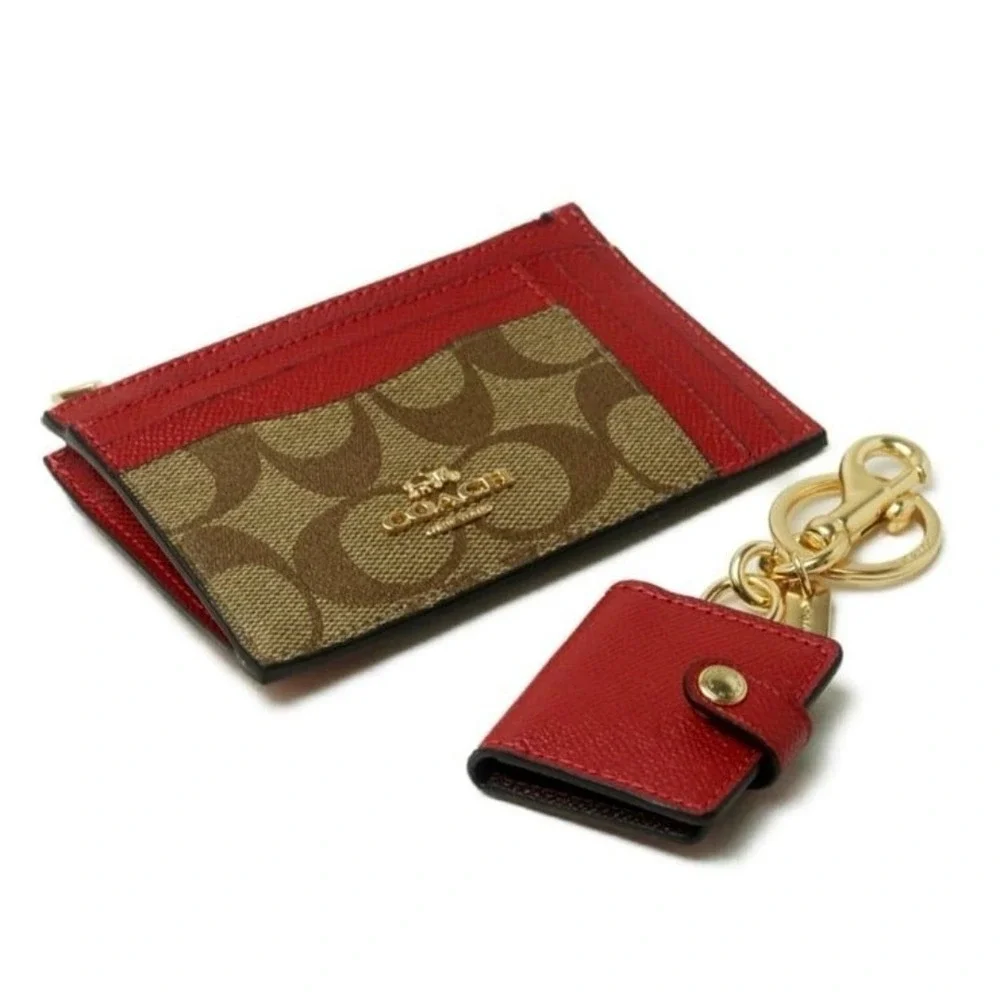 COACH Signature ID Case & Photo Keychain IN‎ GIFT BOX NWT